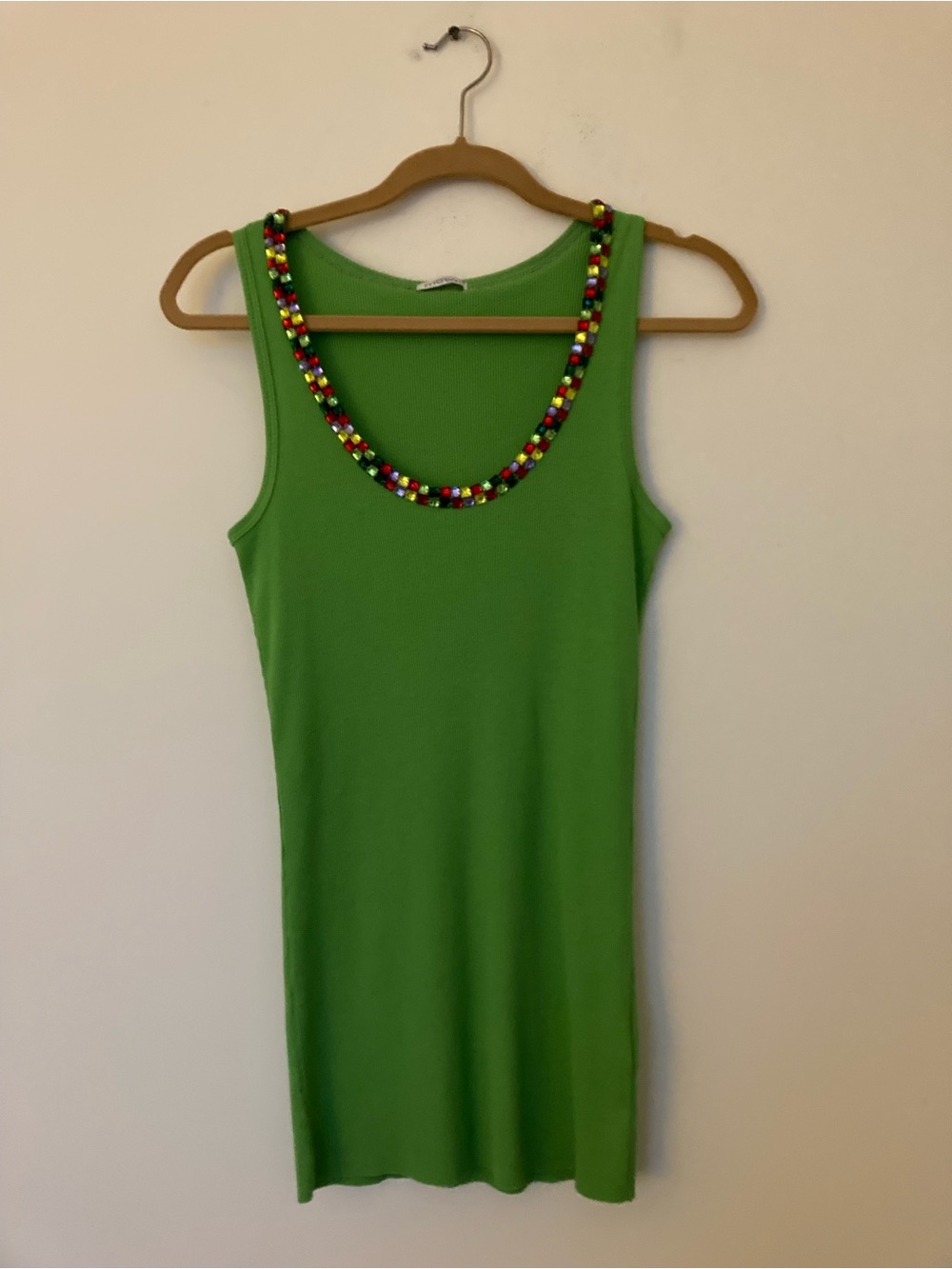 Motivi Bright Green Ribbed Tank